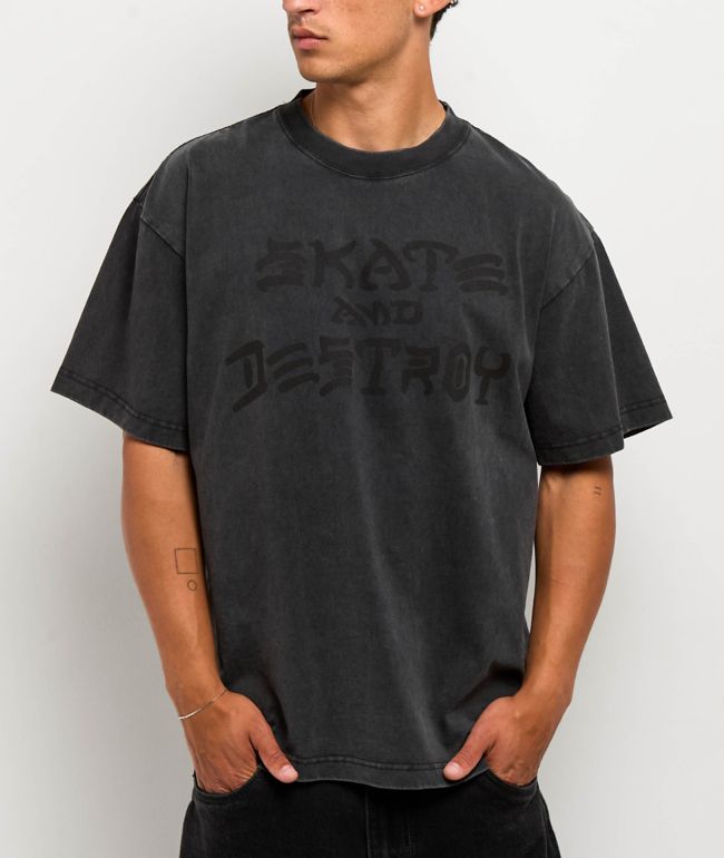 Thrasher Skate N Destroy Black Wash T-Shirt - Thrasher
