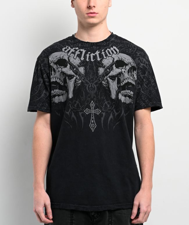 Affliction Darkness Tech Black T-Shirt | Zumiez