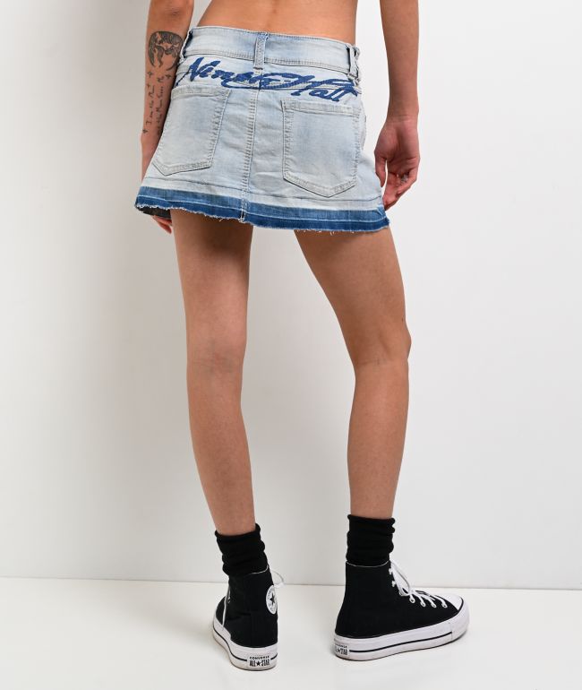 Ninth Hall Alyssia Monsoon2 Wash Cutoff Mini Skirt | Zumiez