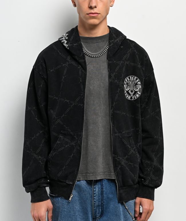 Affliction Courage Black Wash Zip Hoodie