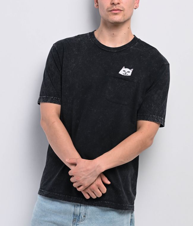 RIPNDIP Lord Nermal Pocket Black Wash T-Shirt - RIPNDIP