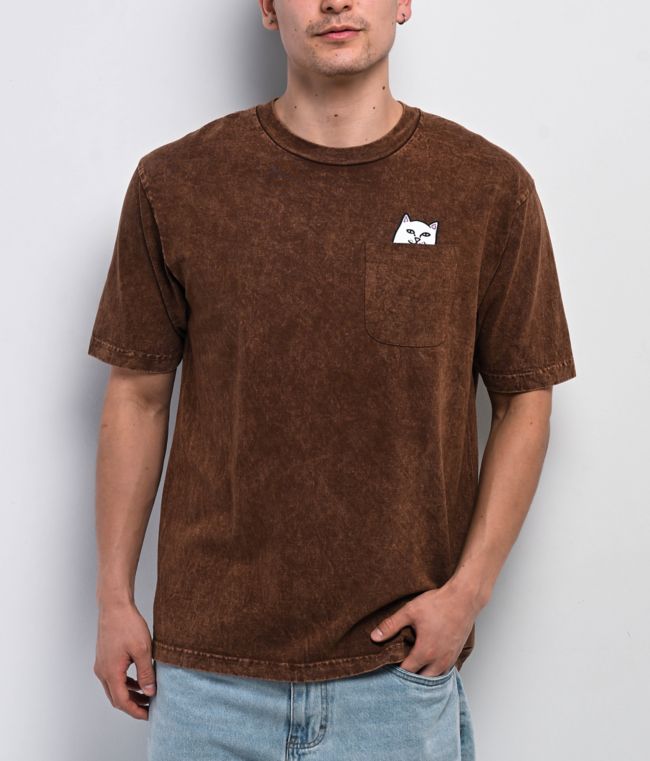 RIPNDIP Lord Nermal Pocket Brown Wash T-Shirt - RIPNDIP