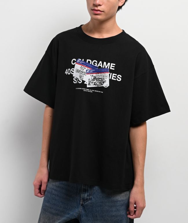 40s & Shorties Cold Game Logo Black Wash T-Shirt - 40s & Shorties