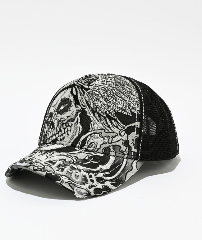 Affliction x Misfits Wings Black Trucker Hat - Affliction