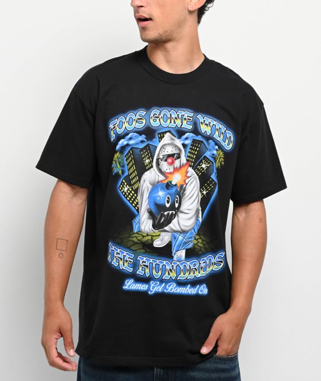 Foos Gone Wild x The Hundreds Bombed On Black T-Shirt - Foos Gone WIld