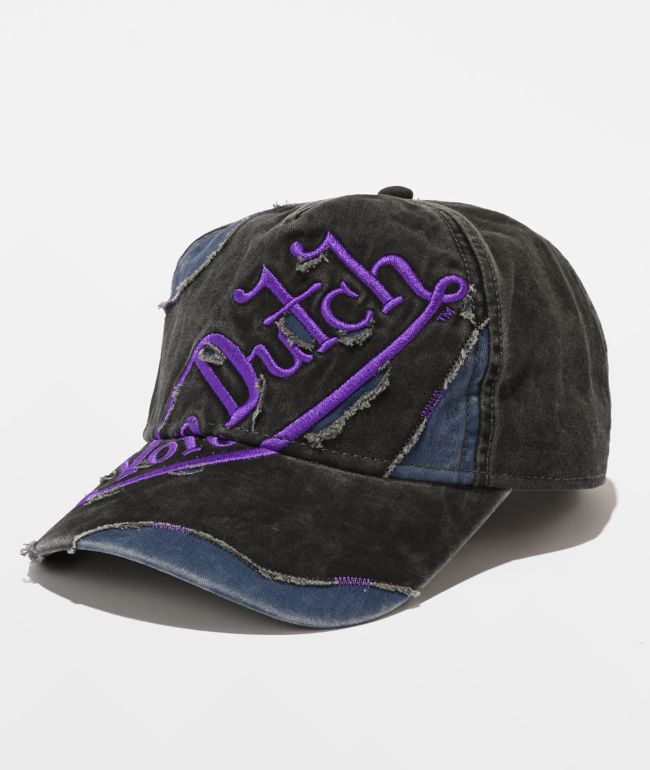 Von Dutch Roadie Black & Purple Strapback Hat - Von Dutch