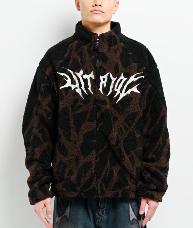 Vitriol Oath Black & Brown Boxy Tech Fleece Jacket - Vitriol