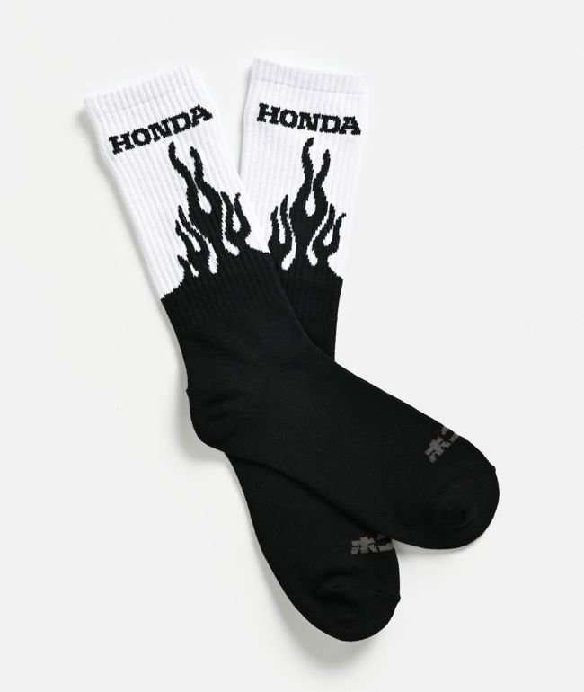 Honda LA Flames Black & White Crew Socks - Honda