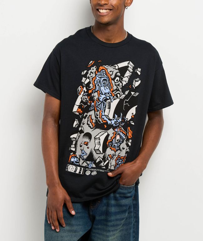 Santa Cruz Macro Black T-Shirt - Santa Cruz Skate