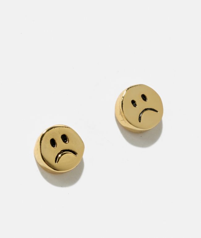 Little Rooms Sad Gold Stud Earrings - Little Rooms