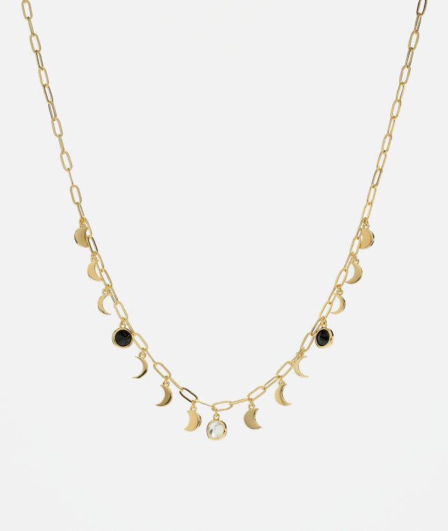 Little Rooms Moon Phase 14" Gold Necklace - Little Rooms