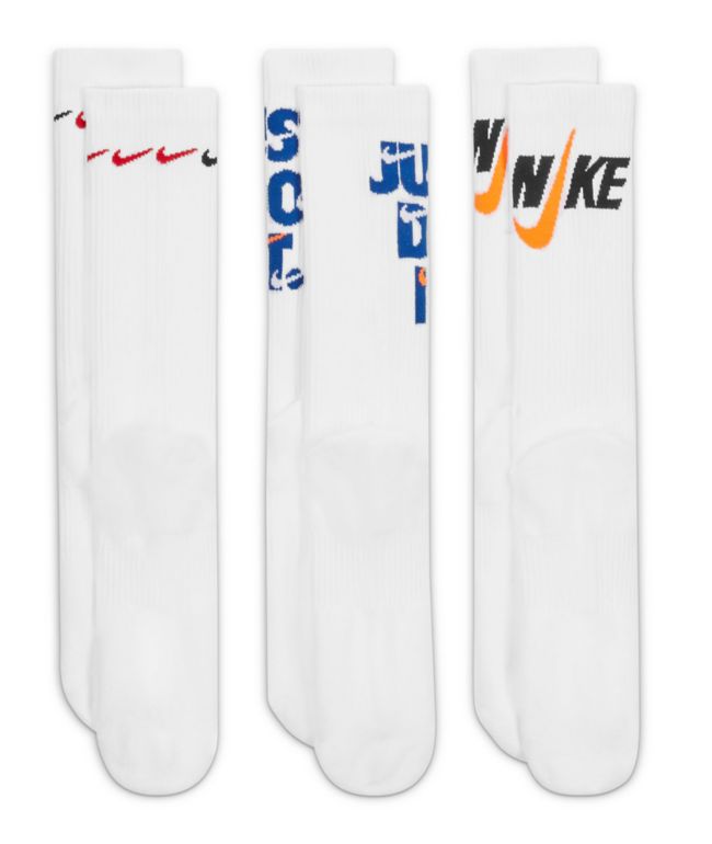 Nike Everyday Plush Cushion White 3 Pack Crew Socks - Nike