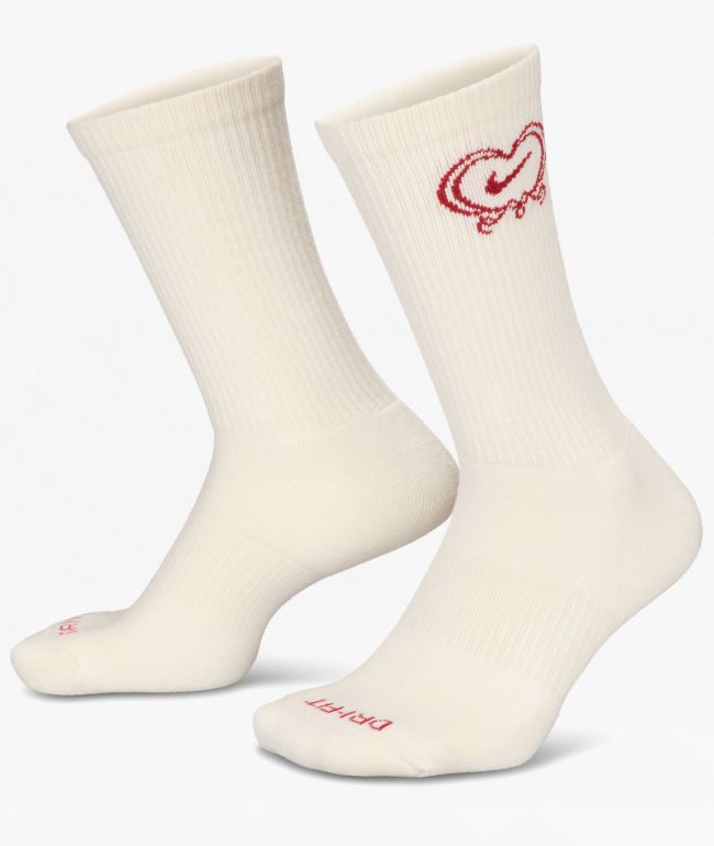 Nike Everyday VDay Off White Crew Socks - Nike