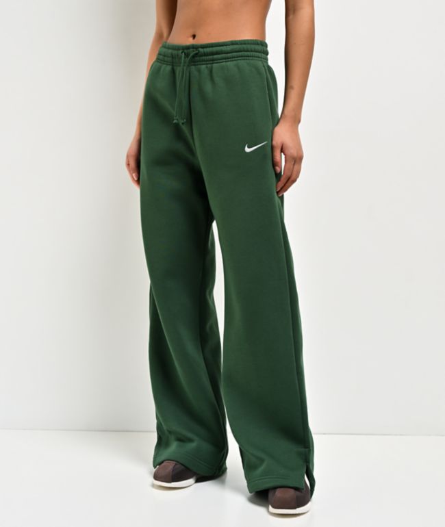 Nike Sportswear Phoenix Fir Green High Rise Wide Leg Sweatpants - Nike