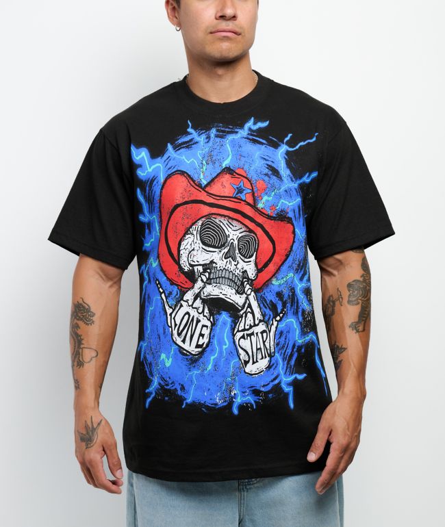 Lonestar by That Mexican OT Stone Face Black T-Shirt - Lonestar