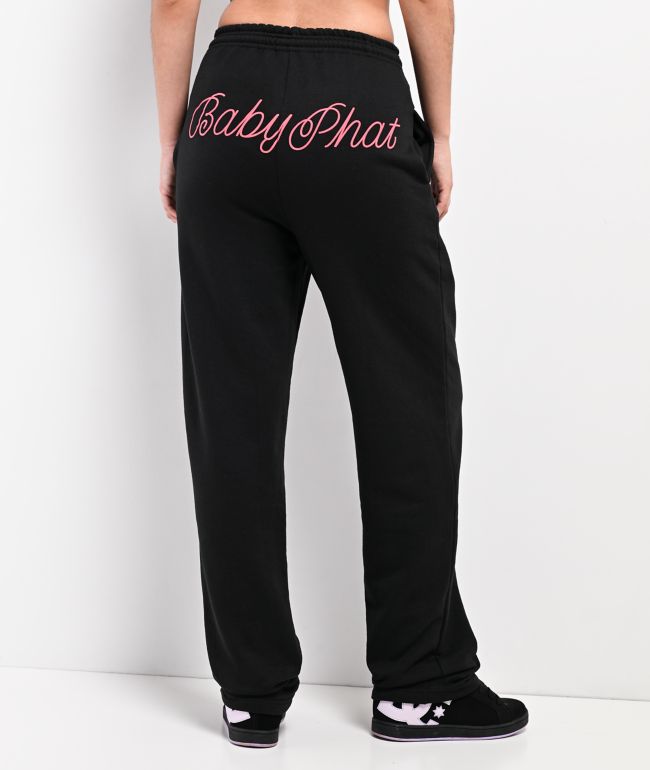 Baby Phat Script Black Straight Leg Sweatpants - Baby Phat