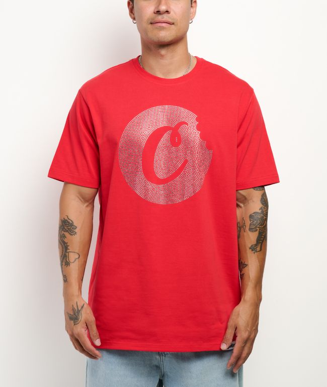 Cookies Rhinestone C Bite Red T-Shirt - Cookies Clothing