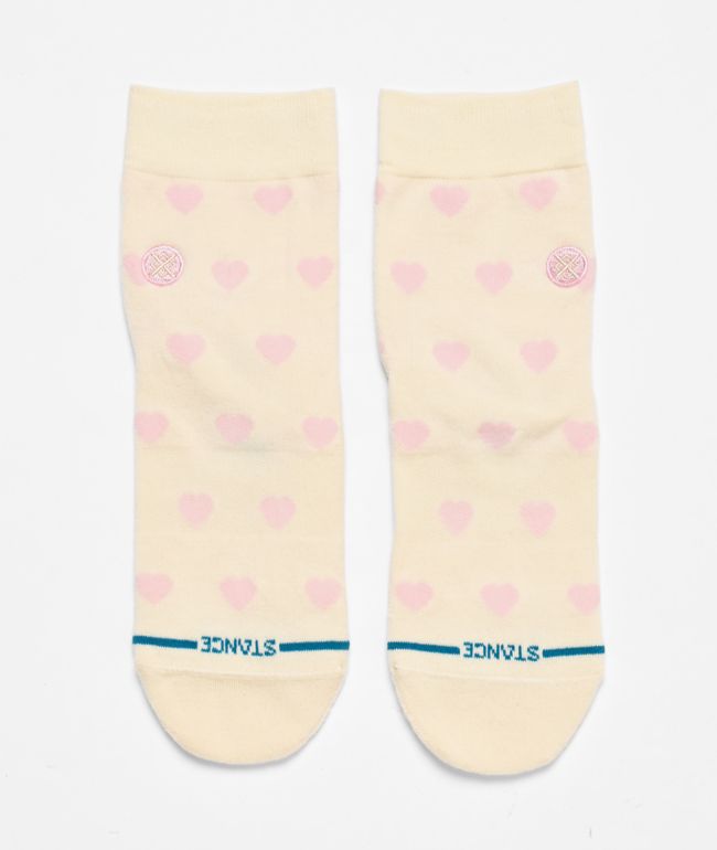 Stance Hearts Lowrider Off White Quarter Crew Socks - Stance