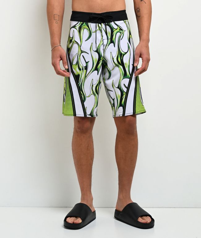 DC Sylem Green & White Board Shorts - DC
