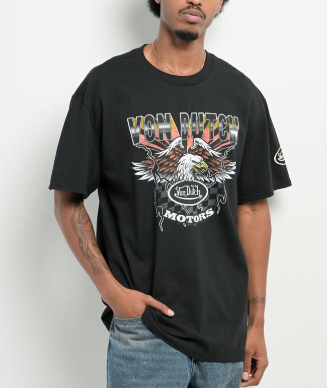 Von Dutch Eagle Motors Black T-Shirt - Von Dutch