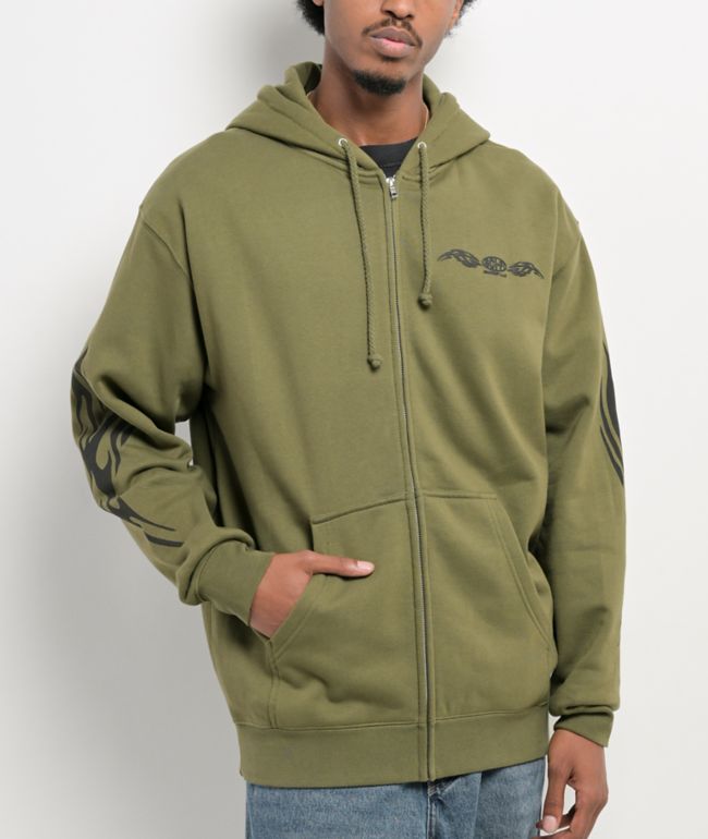 Sci-Fi Fantasy Origin Green Zip Hoodie - Sci-fi Fantasy