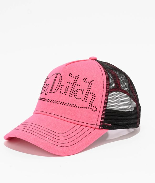 【Von Dutch】ピンク Trucker ユニセックスキャップ Von Dutch Pink Trucker Hat | Zumiez