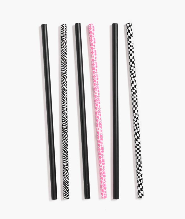 CharCharms Animal Print 6 Pack 40oz Tumbler Straws - CharCharms
