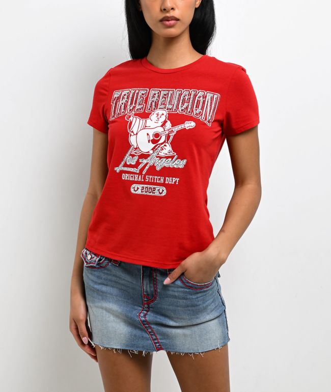 True Religion Crystal Buddha Red T-Shirt - True Religion