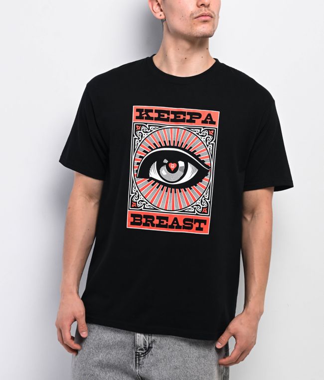Obey x Keep A Breast Foundation Black T-Shirt - Obey