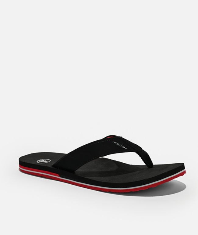Volcom Victor Black & Red Sandals - Volcom