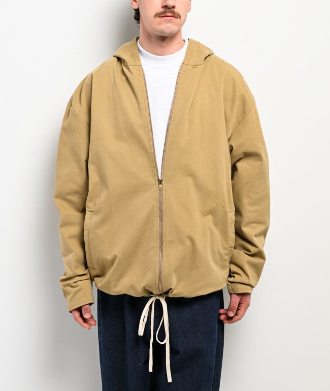 Shaka Wear Twill Khaki Baggy Hooded Jacket - Shaka Wear