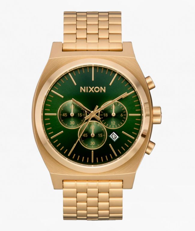 Nixon Time Teller Gold & Green Sunray Analog Watch - Nixon Watches