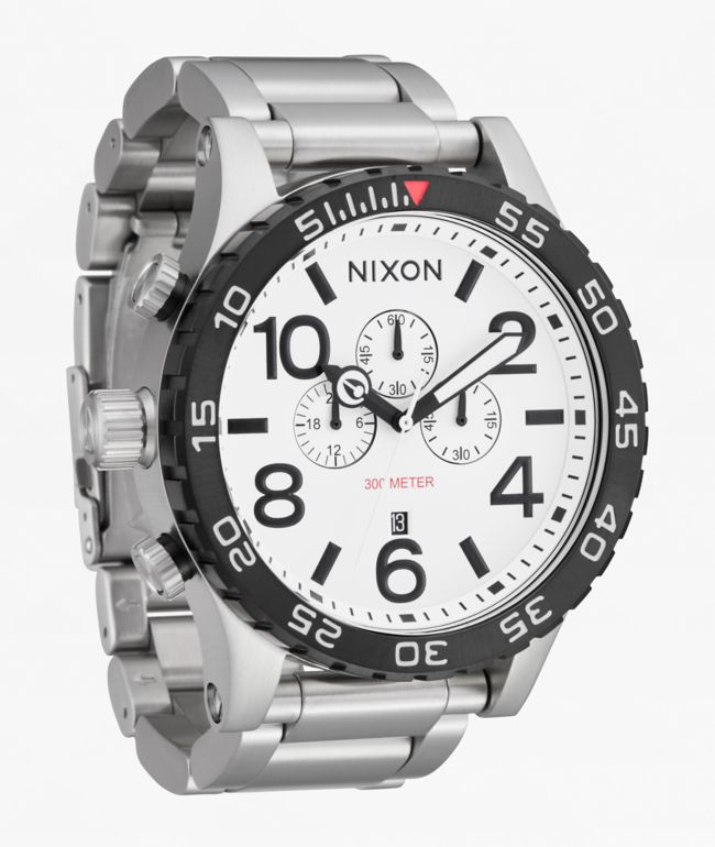 Nixon 51-30 Chrono Silver & White Lume Analog Watch - Nixon Watches