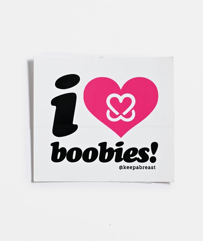 Keep A Breast Foundation I Heart Boobies Black Bumper Sticker