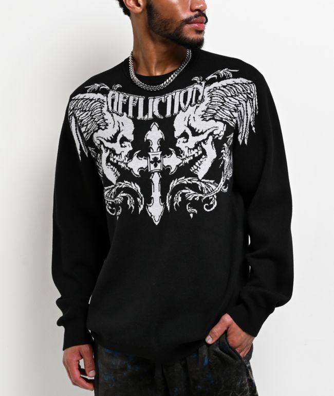 Affliction Winged Up Black Sweater - Affliction