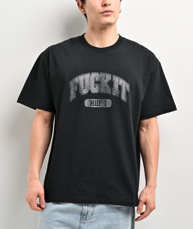 HUF Fuck It Rhinestone Black T-Shirt - HUF