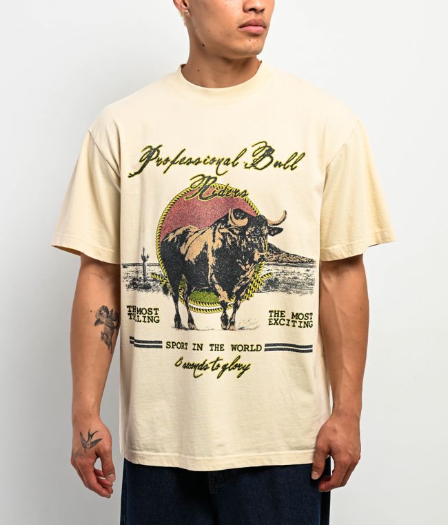 Professional Bull Riders Rise And Run Cream T-Shirt - PBR - Professional Bull Riders