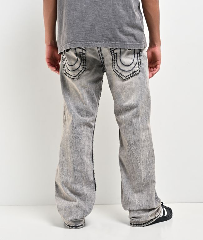 True Religion Billy Super T Flap Gravel Root Grey Wash Bootcut Jeans - True Religion