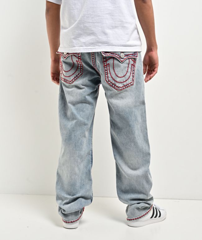 True Religion Bobby Super T Flap Playmaker Faded Indigo Wash Baggy Jeans - True Religion