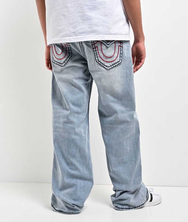 True Religion Vinny Super T Kelp Medium Wash Ultra Baggy Jeans