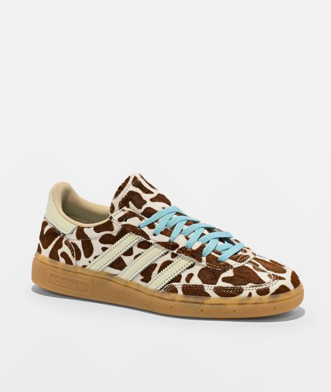 adidas Originals Handball Spezial Cow Print Brown, White & Blue Shoes - adidas