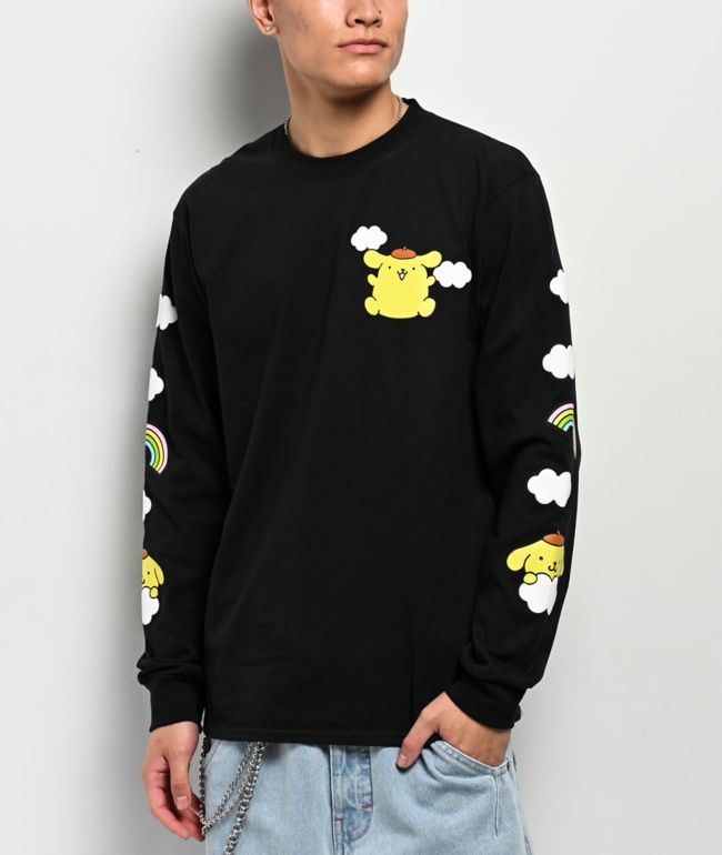 Hello Kitty® & Friends | A.LAB Pompompurin™ Over The Rainbow Black Long Sleeve T-Shirt - Hello Kitty And Friends