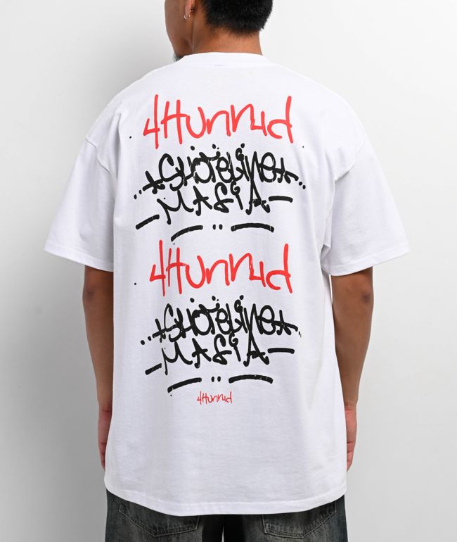 4Hunnid x Shoreline Tagger White T-Shirt - 4hunnid