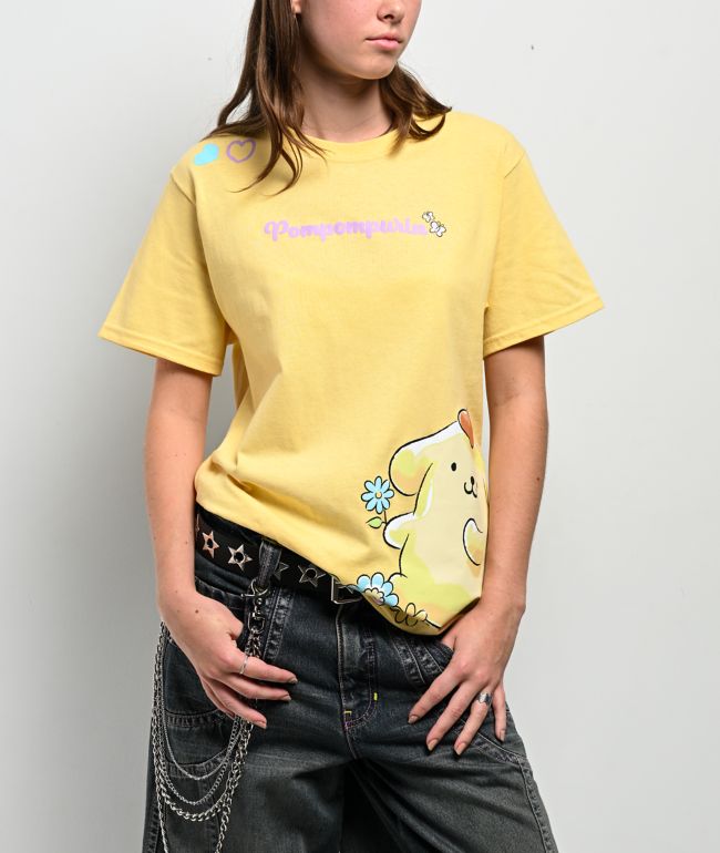 Hello Kitty® & Friends | A.LAB Pompompurin™ Pink Ribbon Yellow T-Shirt - Hello Kitty And Friends