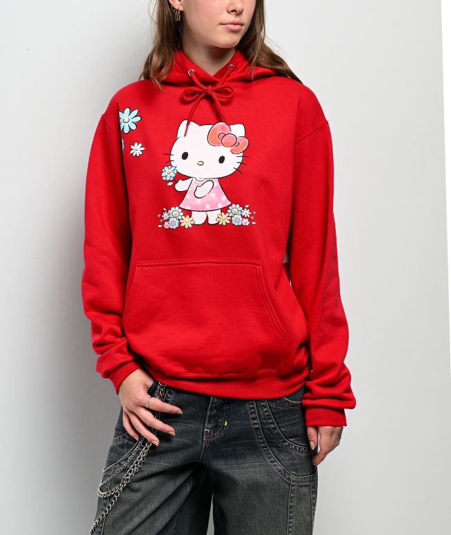 Hello Kitty® & Friends | A.LAB Hello Kitty® Pink Ribbon Red Hoodie - Hello Kitty And Friends