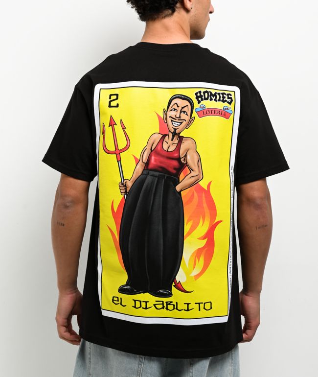DGA Homies Loteria Diablo Black T-Shirt - DGA