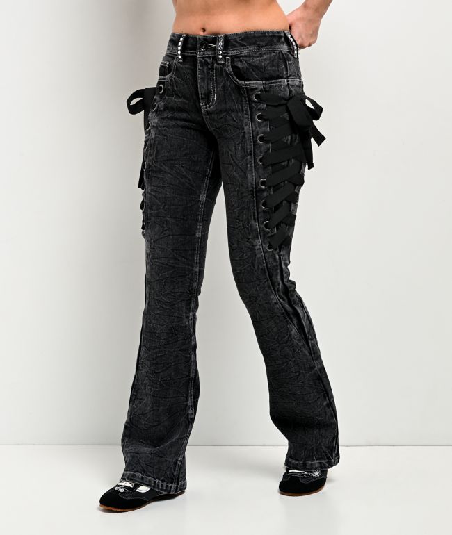 Ninth Hall Alyssia Rawr Black Wash Bootcut Jeans - Ninth Hall