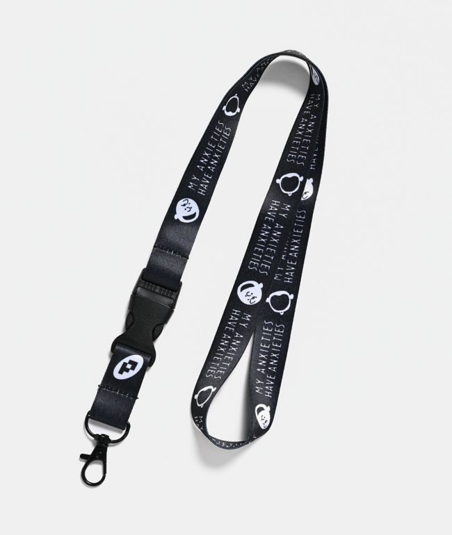 Peanuts My Anxieties Black Lanyard - 
