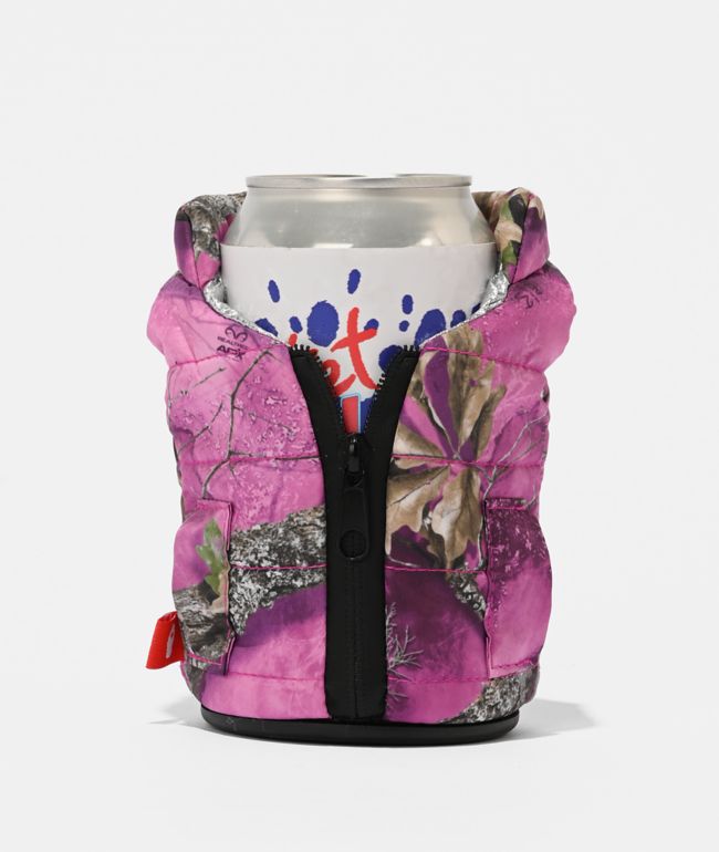 Puffin x Realtree The Puffy Vest Pink Camo Can Cooler - Puffin