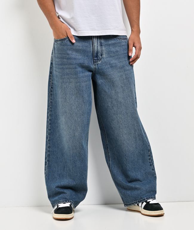 Empyre Spin Off Medium Blue Wash Ultra Wide Jeans - Empyre